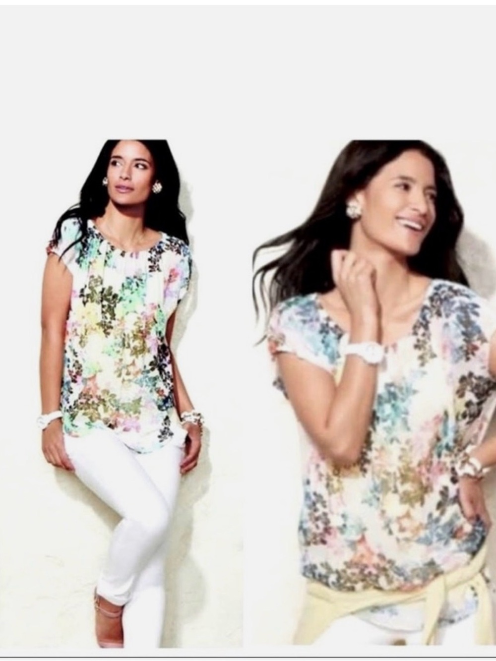 CAbi 872 Womens Eliza Floral blouse size Medium